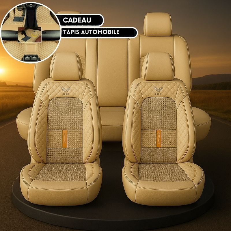 Fundas Completas para Asientos de Coche en cuero Italiano universal + REGALO: alfombrillas completas incluidas